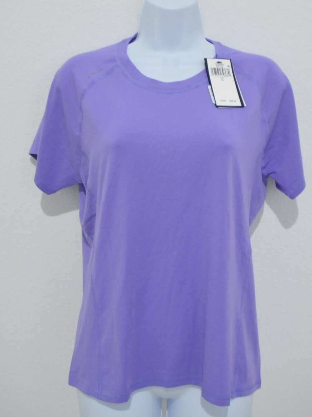 RLX Ralph Lauren Women's Stretch Jersey Short-Sleeve Tee Purple Lilac Large